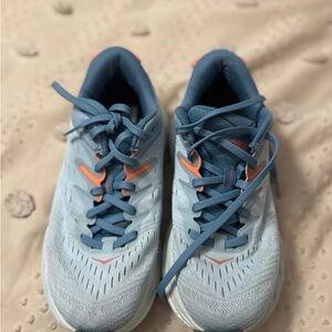 Hoka Gray and Blue Athletic Shoes
